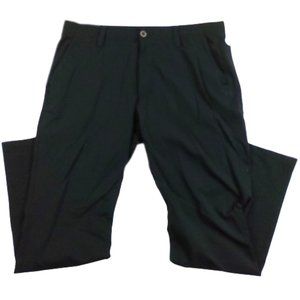 Under Armour Golf Pants Chino's Flat Front Straight Leg 33" Inseam Black Nylon
